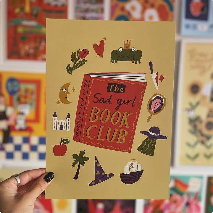 Sad Girl Book Club Print for wholesale by Ellastrated