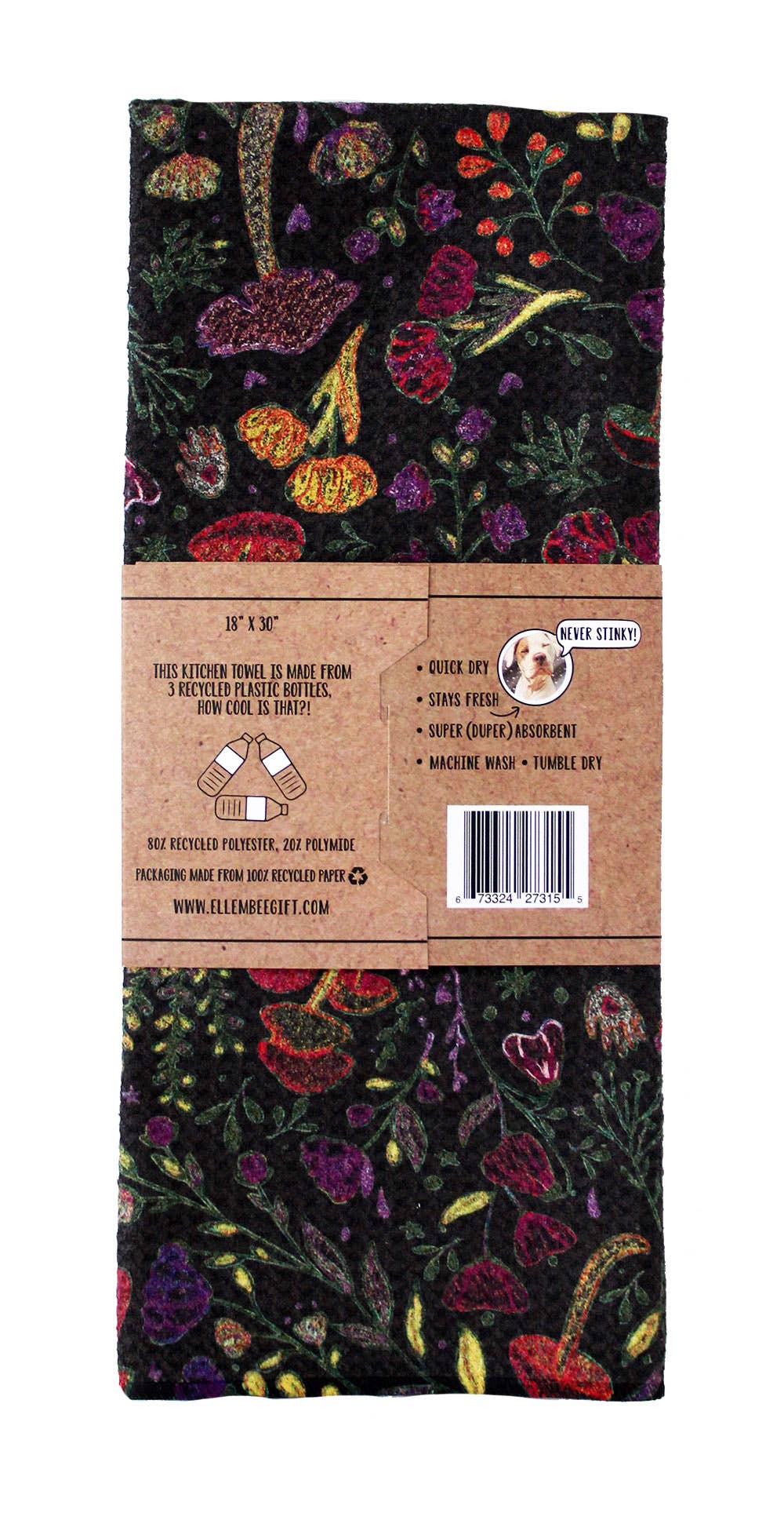 ellembee gift - Wholesale Tea Towel - Flora and Fungi | two sided waffle towels3