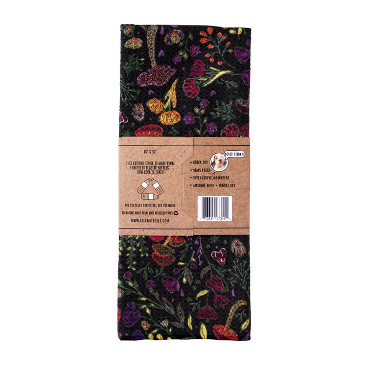 ellembee gift - Wholesale Tea Towel - Flora and Fungi | two sided waffle towels3