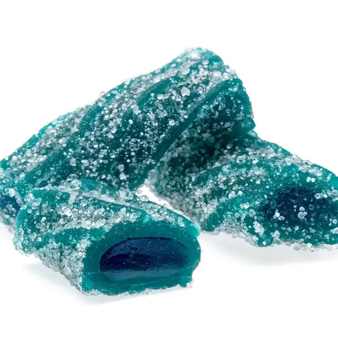 Licorice.com | Caramels.com | Taffy.com - Wholesale Licorice - Blue Raspberry Sour Licorice Twists - (8oz Tube)3