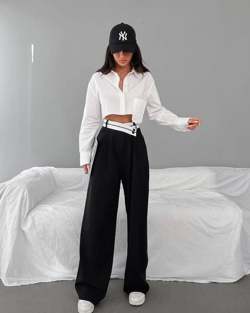 Black Contrast color suit trousers for wholesale on Faire11
