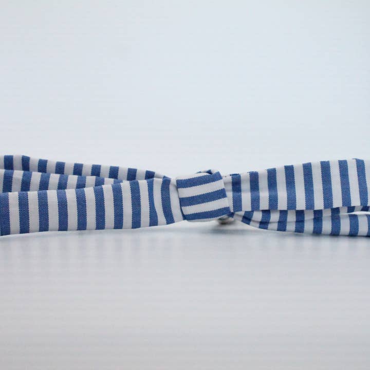 Blue & White Striped Interchangeable Ribbon for wholesale by Inspire Baubles