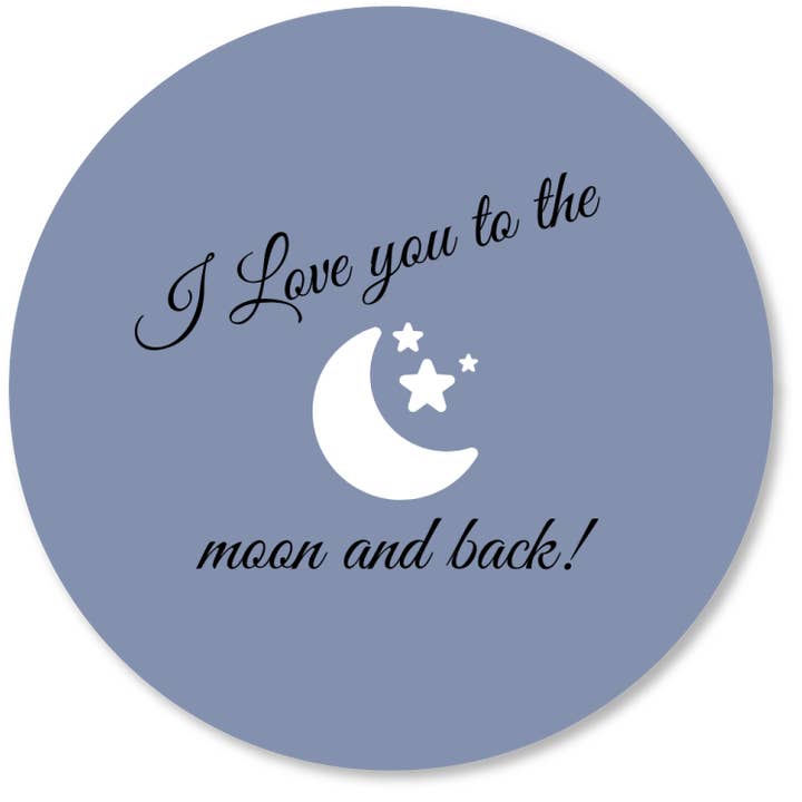 Muurcirkel To the Moon and Back Blauw voor wholesale door Kleine Binky
