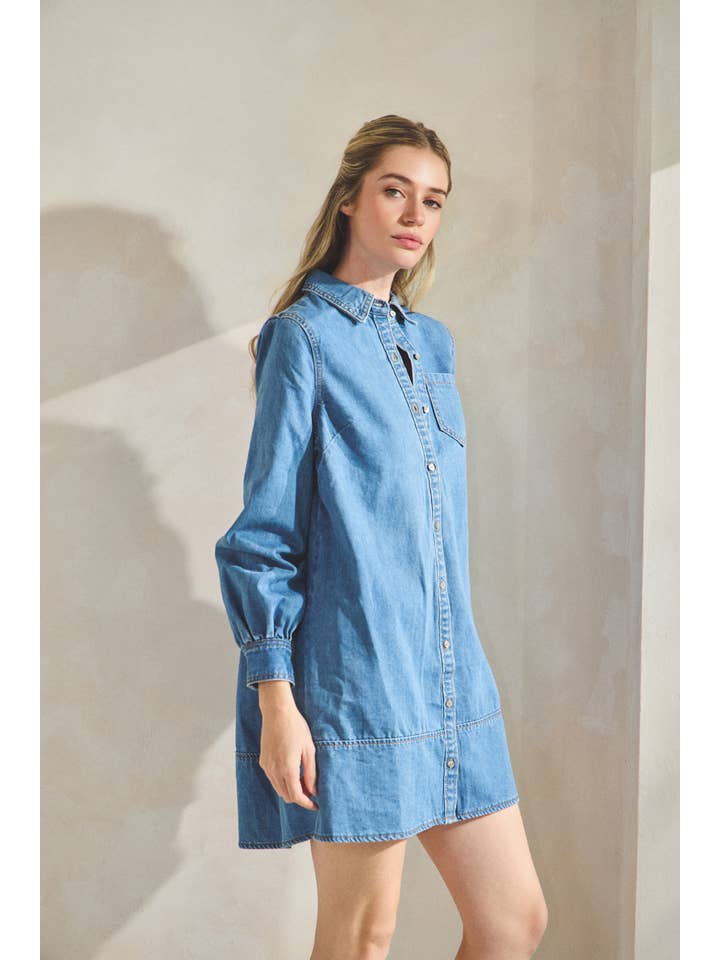 DENIM DRESS SHIRT S3498 for wholesale on Faire