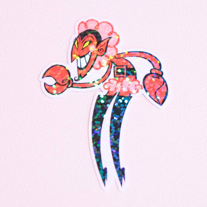 Nostalgisk tegneserieklistermærke - HIM PowerPuff Piger skurk for engroshandel hos Espyz Studio