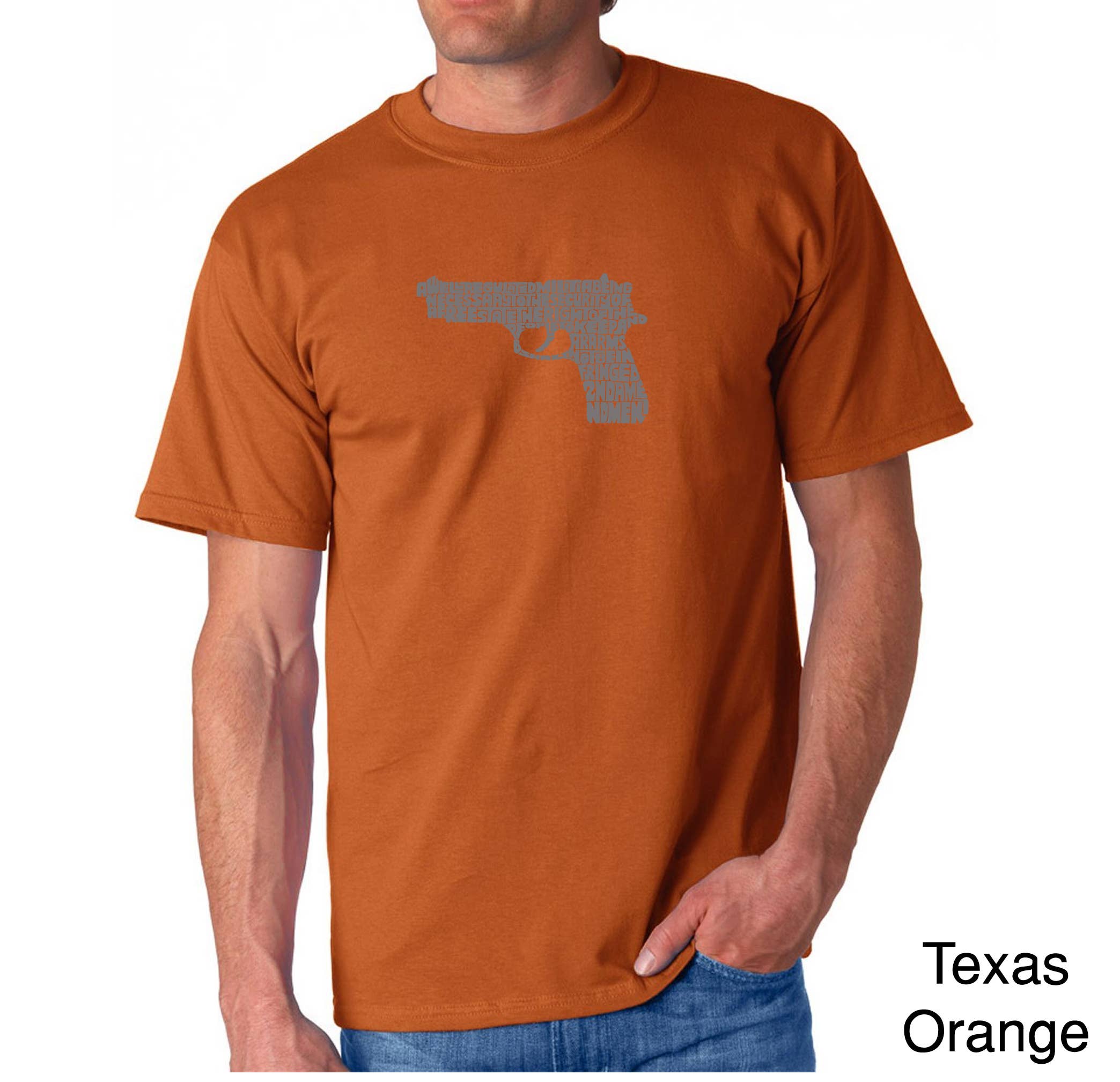 LA Pop Art - Wholesale Screen Printed T-Shirt - Men's - LA Pop Art Men's Word Art T-shirt - RIGHT TO BEAR ARMS6