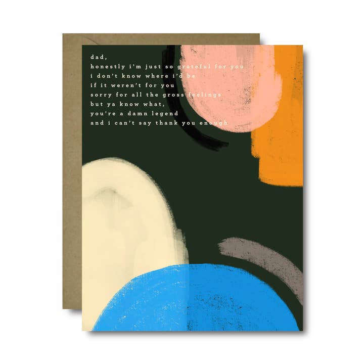 Dad Grateful For You Greeting Card for wholesale by Black Lab Studio