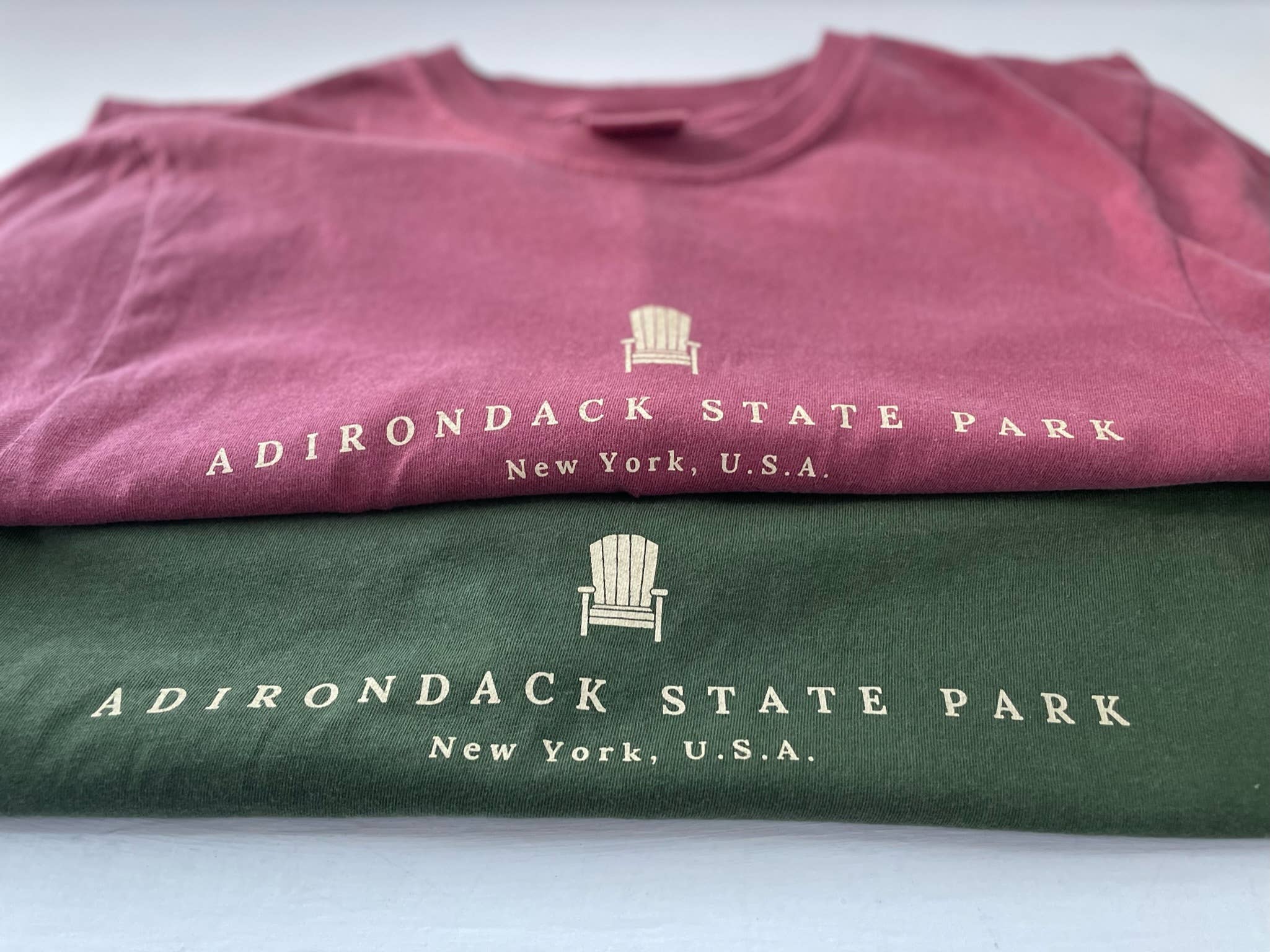 Just Wandering Co. - Wholesale Screen Printed T-Shirt - Unisex - Adirondack Park Map Short Sleeve Shirt | Plattsburgh, New Yo1