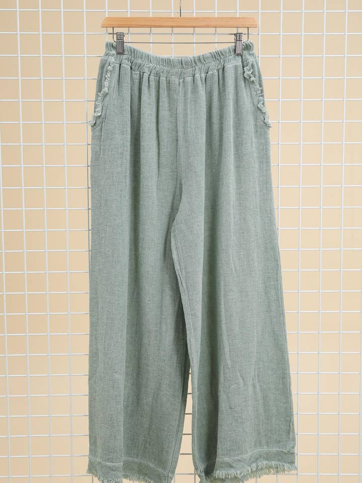 Lea & Luc - Grandes Tailles - Wholesale Pants - Women's - Plus size linen trouser SKU 999815