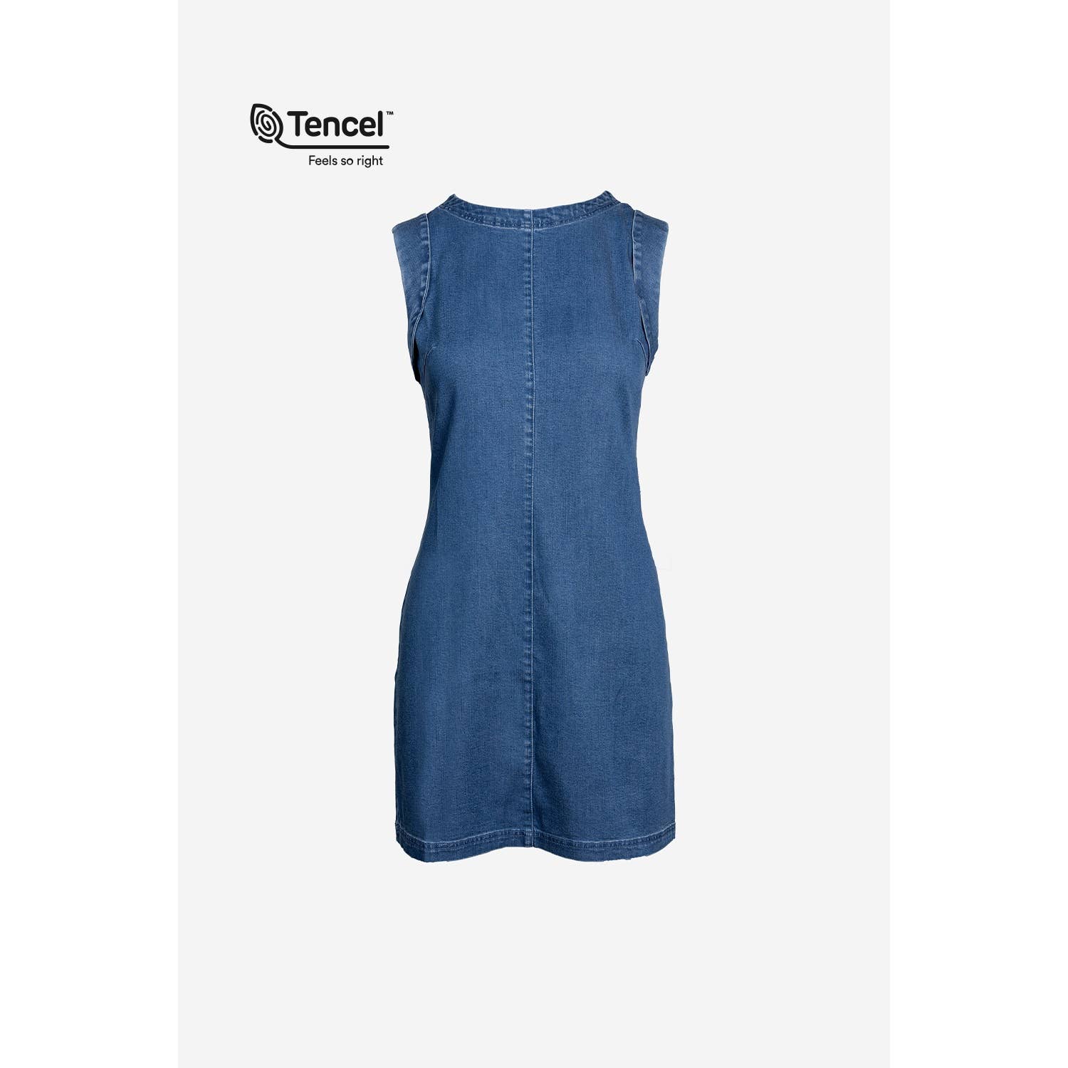 Naked Zebra - Vendita all'ingrosso Vestito - Donna - Abito in denim senza maniche con dettagli di cucitura1