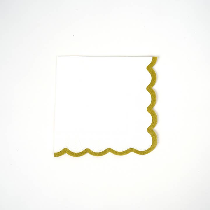 Gatherings by Curated Paperie - Wholesale Disposable Napkin - Scallop Cocktail Napkins