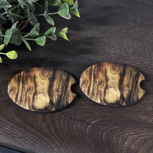 The Live Edge - Olive Wood Coasters for Drinks 6 Piece Set Coasters for  Wooden Table | Rustic Coasters for Office Desk | Unique Drink Coaster For