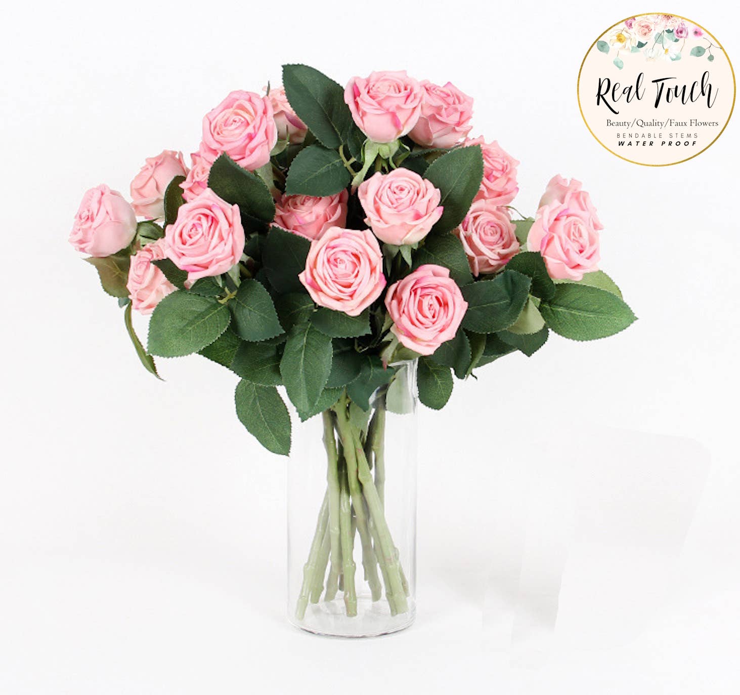 Angel Isabella - Wholesale Artificial Flowers - 16"Real Touch Garden Tea Rose with 2 sprays4