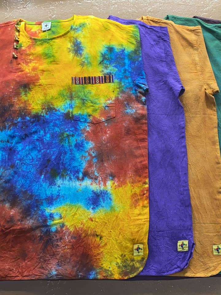 Unisex Round Neck Tunic – Prepack of 5 – Tie Dye for wholesale by Katmandu Trading Co.