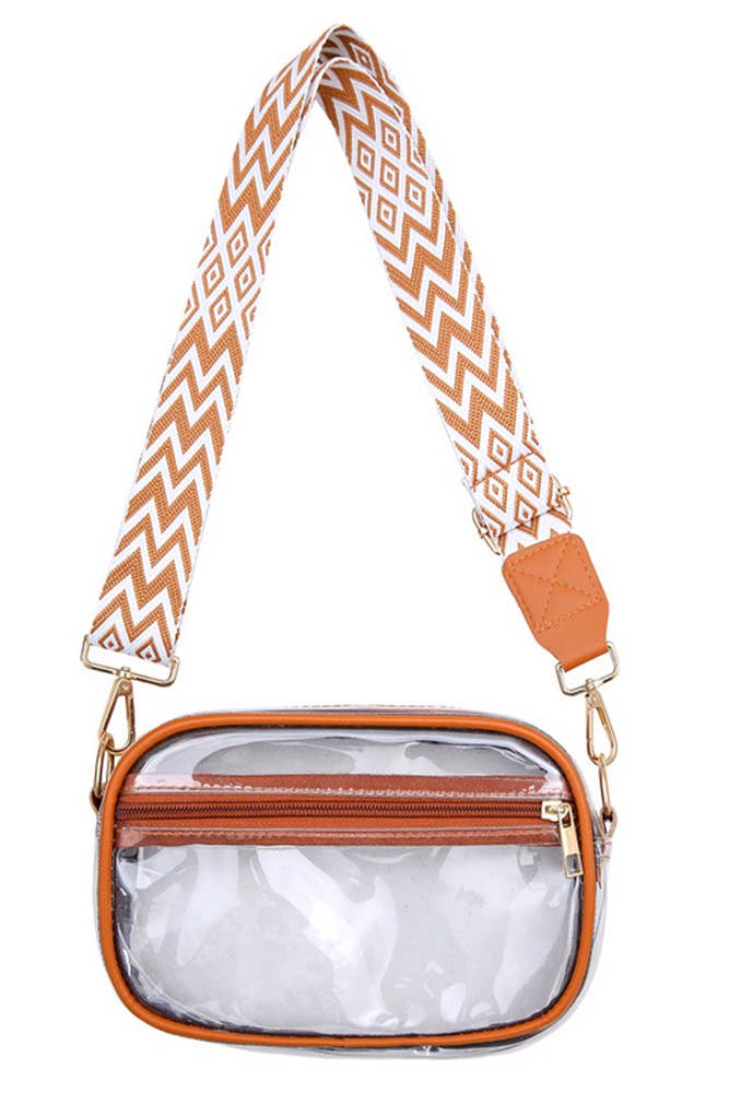 UNISHE – wholesale Crossbody bag – Women's – Aztec Strap PVC Clear Western Crossbody Bag MOQ 3pcs ZK16671