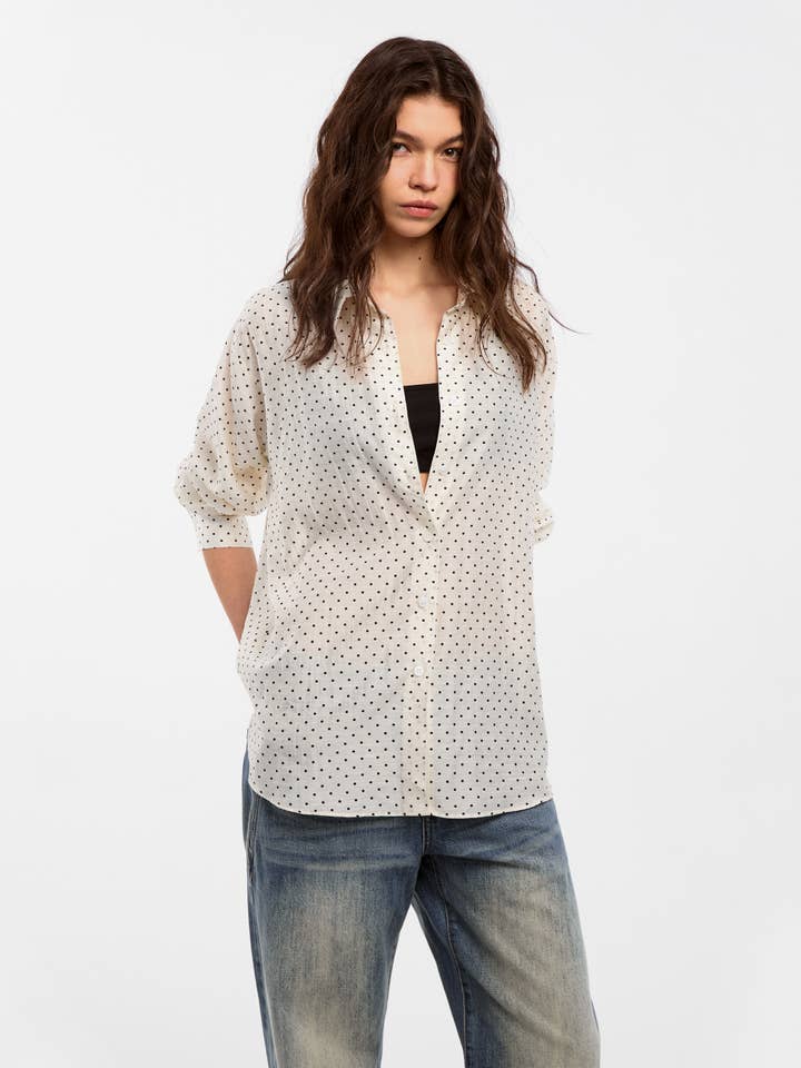 CUBIC Lyocell Polka Dot Shirt for wholesale by CUBIC