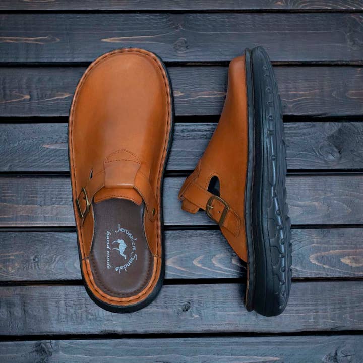 Sawyer - Leather Clog-Toe Sandal | Honey for wholesale on Faire