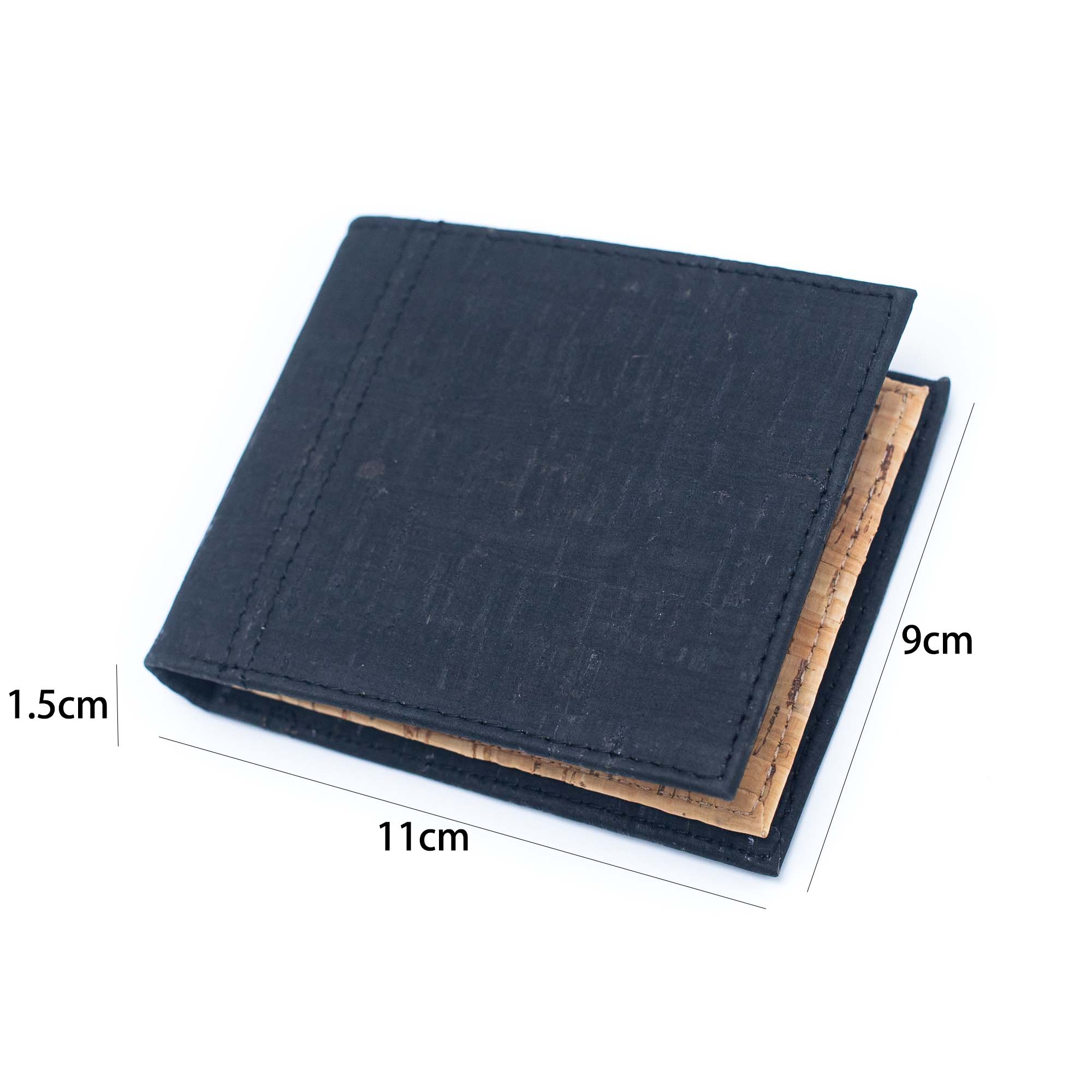 Meninas Bonitas Cork - Wholesale Wallet - Men's - Black and Brown cork slim card men wallet BAG-351-BD12