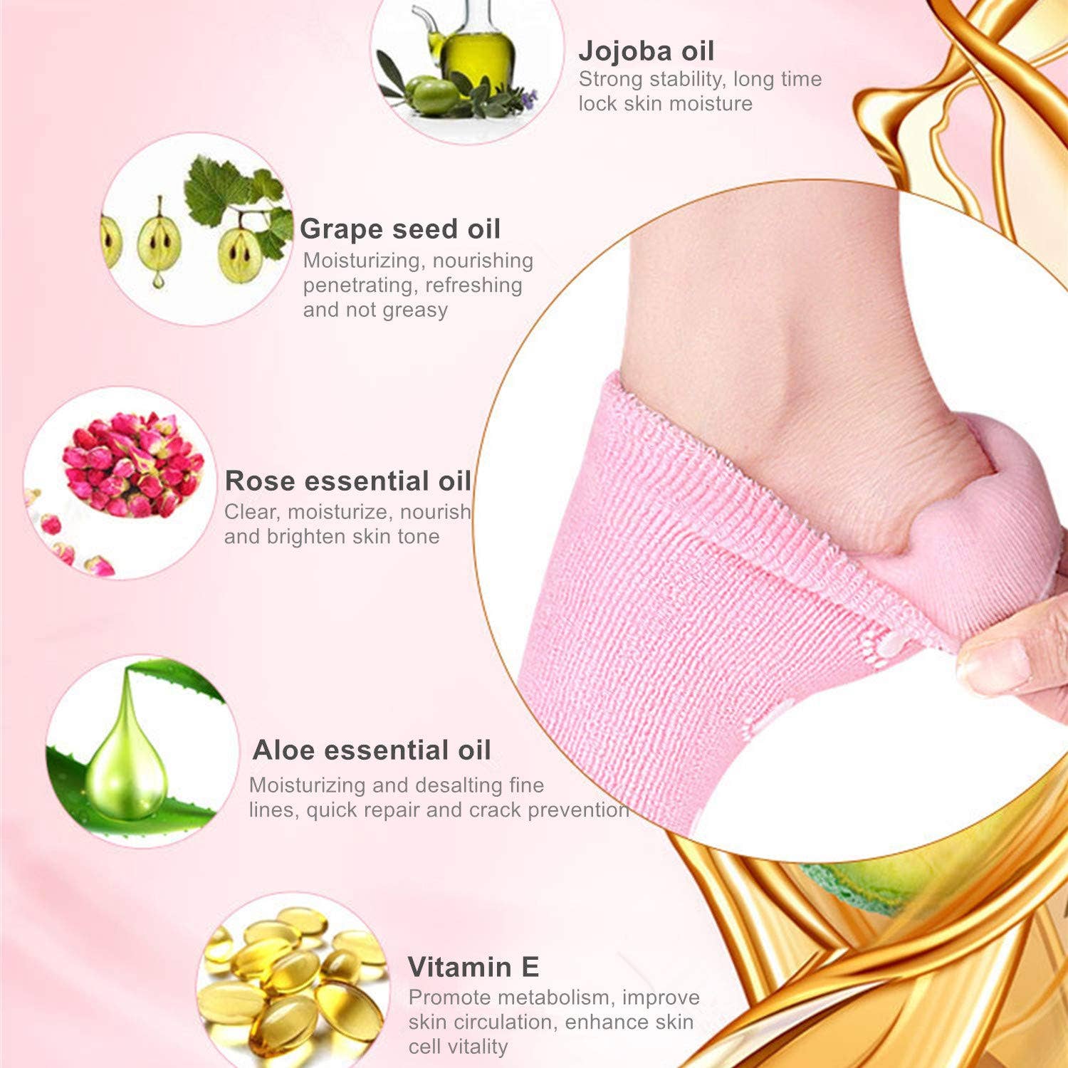 Rucci Professional - Wholesale Moisturizing Socks - RL403 Moisturizing Gel Booties – Hydrating Aromatherapy Foot8