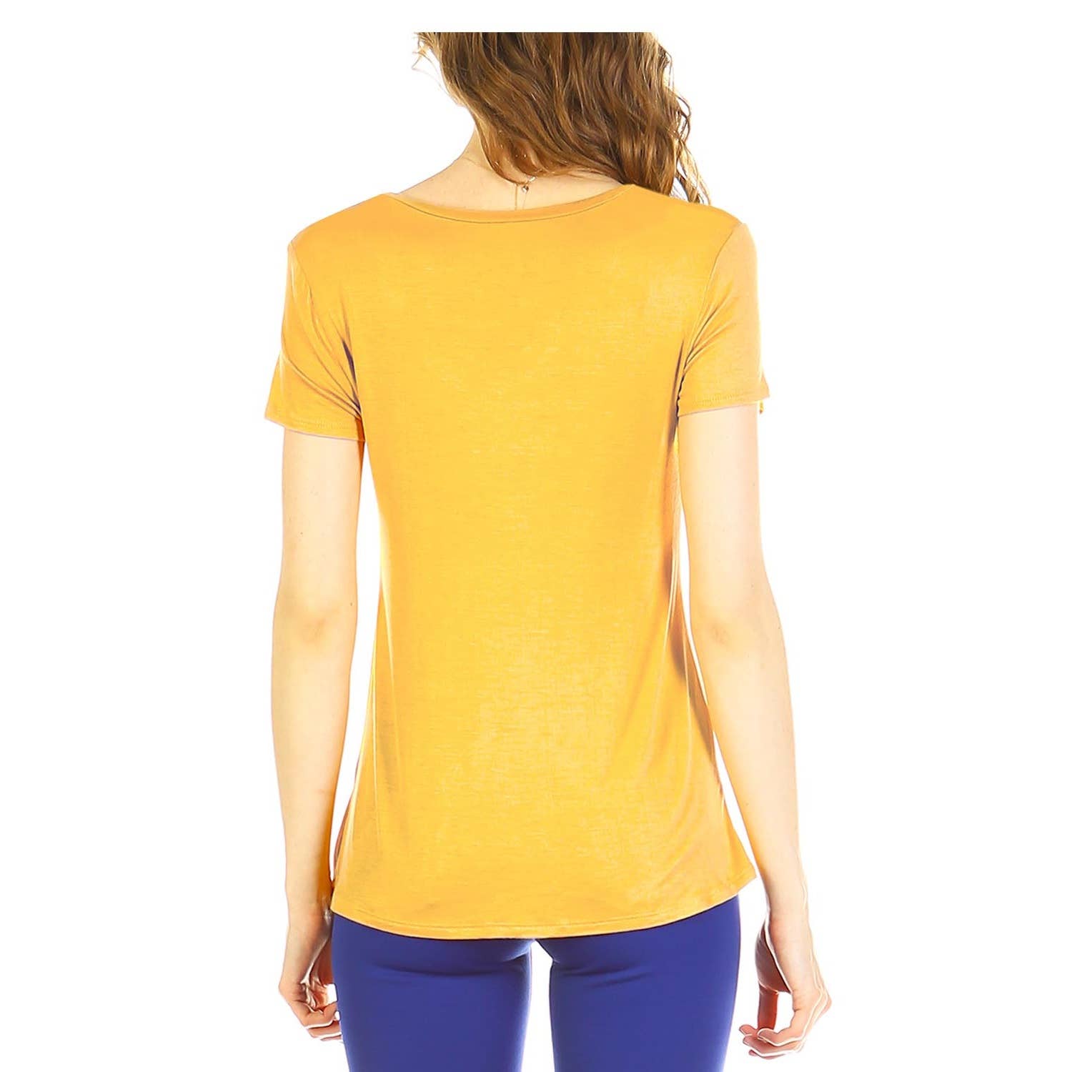 JHP Collection - Wholesale Shirt - Women's - WOMENS CASUAL SOLID V NECK SHORT SLEEVE T SHIRT10