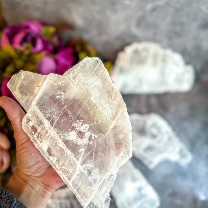 Mandala Gems - Wholesale Spiritual Stone/Crystal - Genuine Raw Selenite Specimens, Clear Selenite Crystals