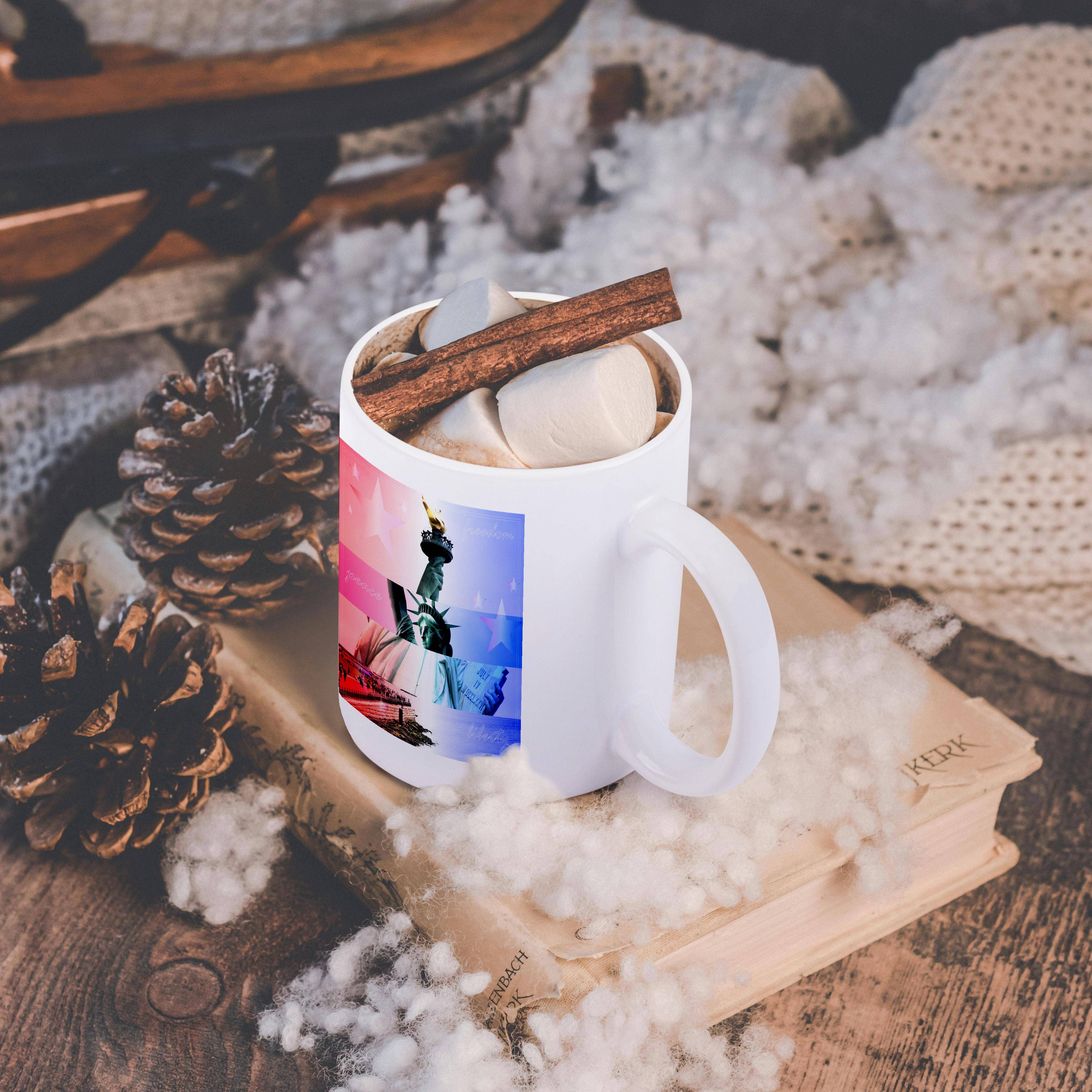 3dRose - Wholesale Coffee Mug - 3dRose, The Statue of Liberty with red, white and blue, Mug11