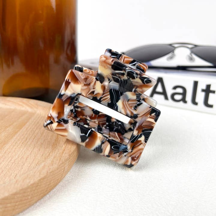 TheDivaSoap - Wholesale Hair Clip - Women's - Square Acetate Hair Clips Multicolor Small Claw Clip
