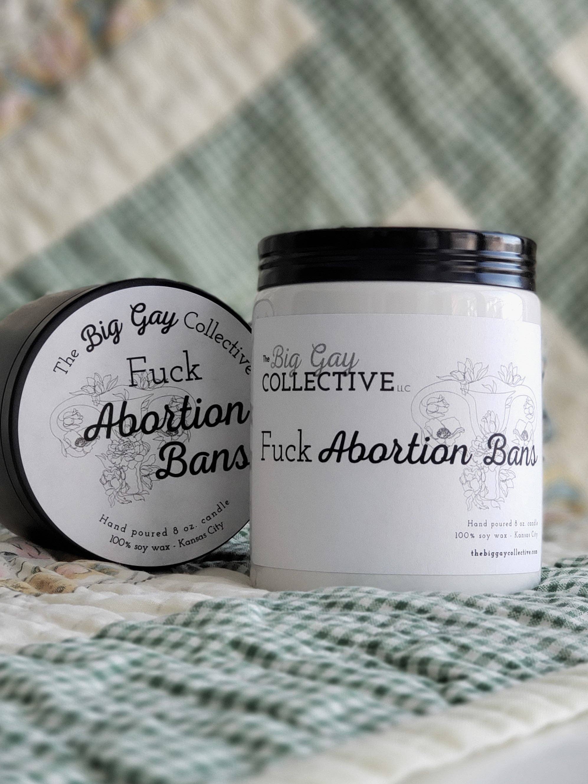 The Big Gay Collective LLC - Wholesale Jar/Filled Candle - Fuck Abortion Bans2