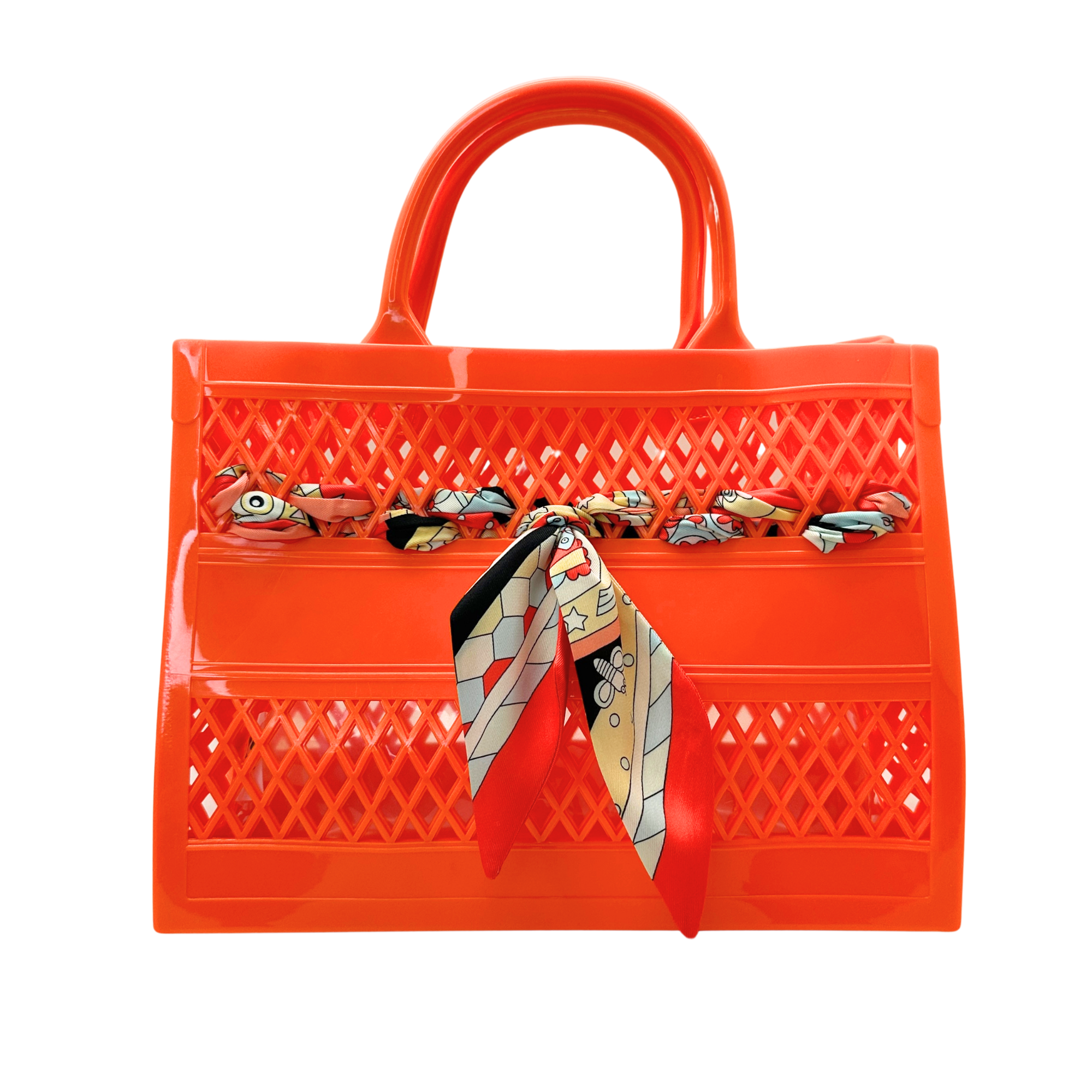 Wholesale The Soleil Cutout Jelly Tote w/ Scarf for your