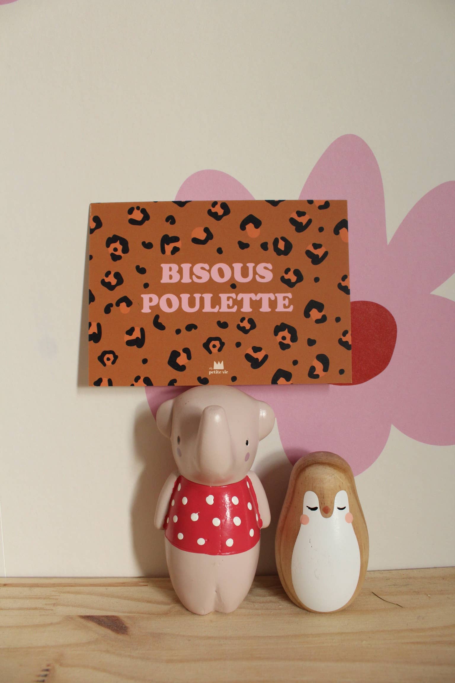 Ma Petite Vie - Wholesale Friendship Card - "Love" Card: Kisses chick - leopard (with envelope)2