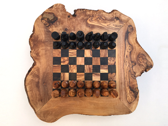 medina mood - Vente Jeux de société - Ensemble d'échecs taille M fabriqué à la main en bois d'olivier 4