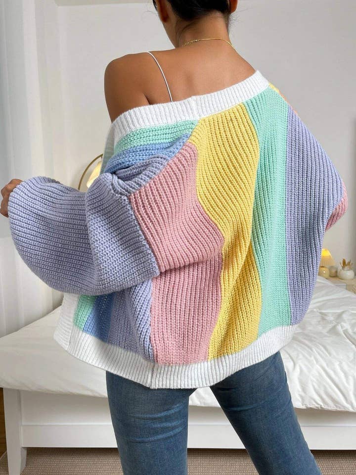 Fashion Combination - Wholesale Knit Sweater - Women's - temperament knitted cardigan lazy sweater13
