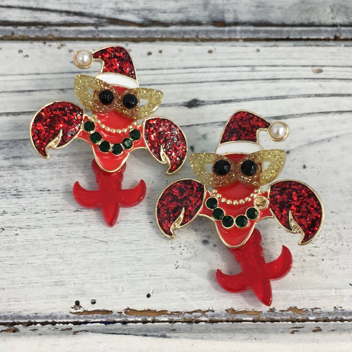 Mardi Gras crawfish earrings for wholesale by SongLily