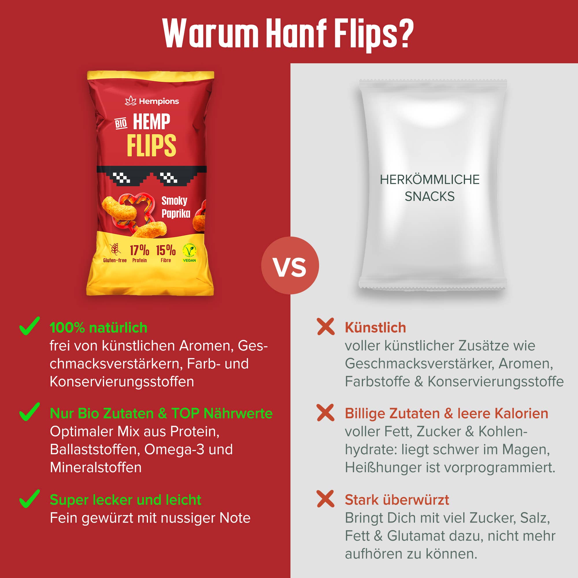 Hempions - Wholesale Puffed Snack - Organic Hemp Flips Smoky Paprika 70 g - Gluten-Free Snack4