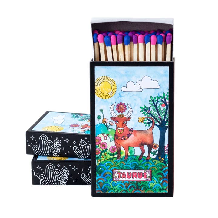 Taurus Zodiac Matchbox for wholesale by Rachel Beyer