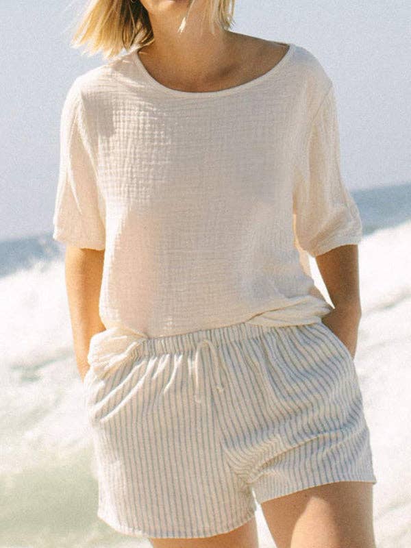 OceanusSwim - Wholesale T-Shirt - Women's - Loose Short Sleeves Solid Color Round-Neck T-Shirts Tops0