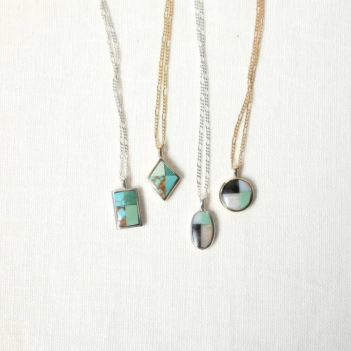 Sarah Safavi Jewelry – wholesale Pendant/charm necklace – Mosaic Token Necklace7