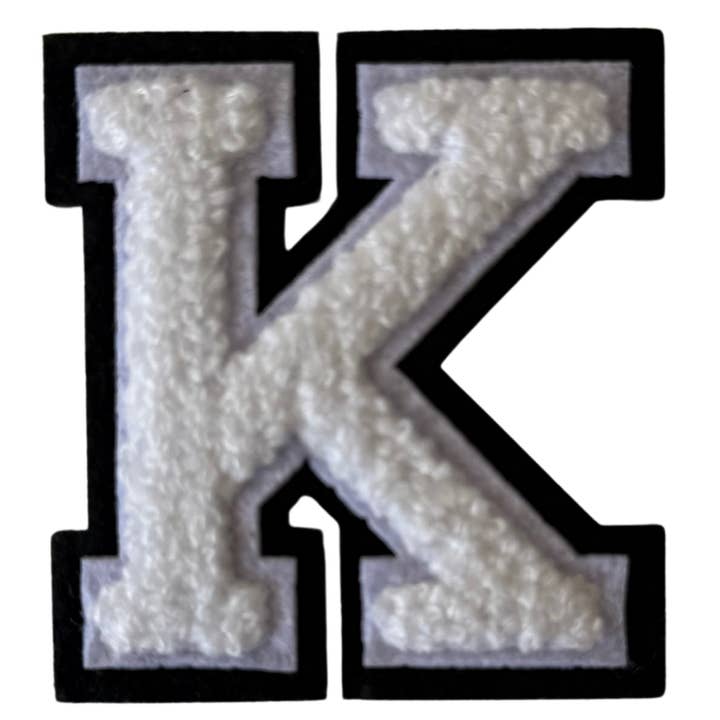 Patch Points - Wholesale Patch - White & Black Varsity Letter Sticker & Iron On14