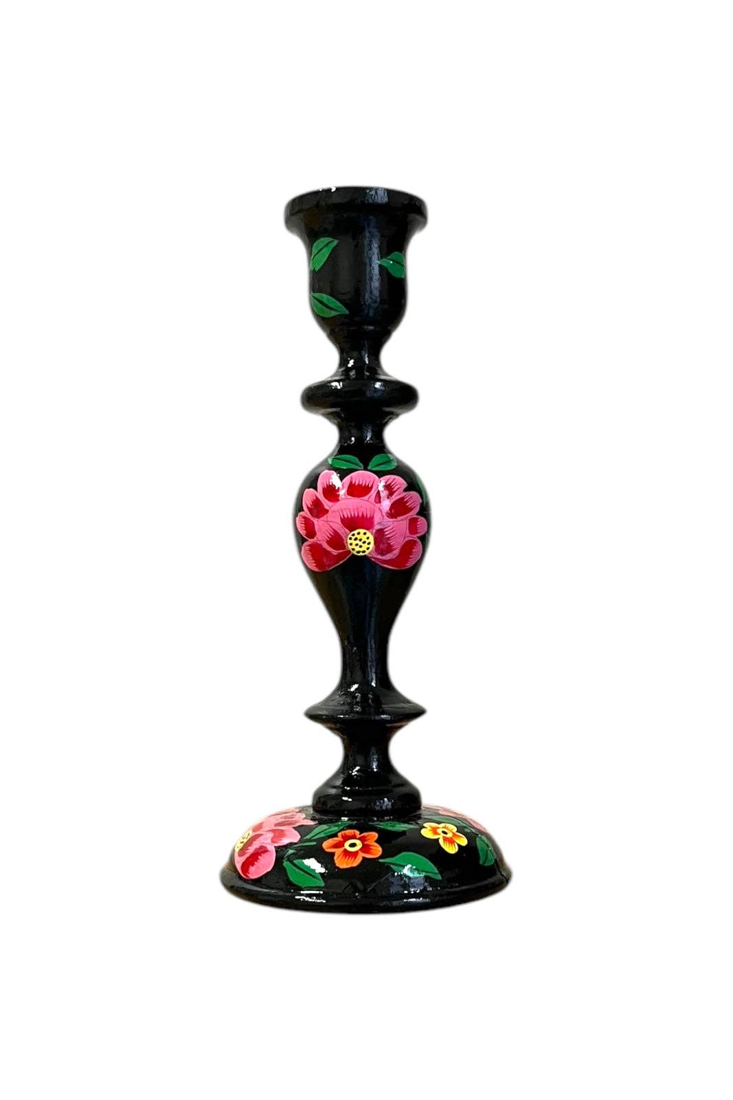 Curiosity Lab - Wholesale Candle Holder - Painted wooden candlestick Srinagar0