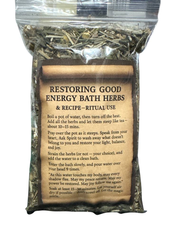 Restoring Good Energy Bath Herbs for wholesale by Readings by Judie Team