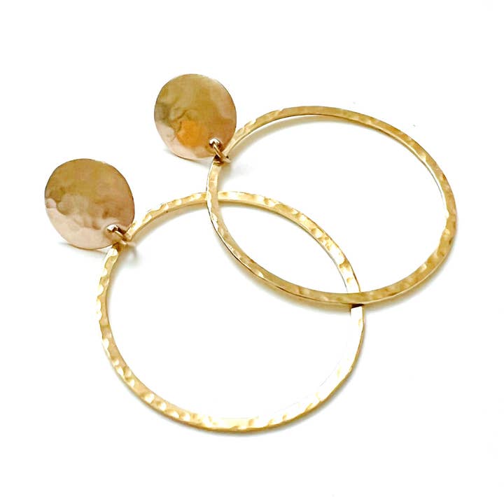 Skye disc hoop earrings for wholesale by Blue Begonia