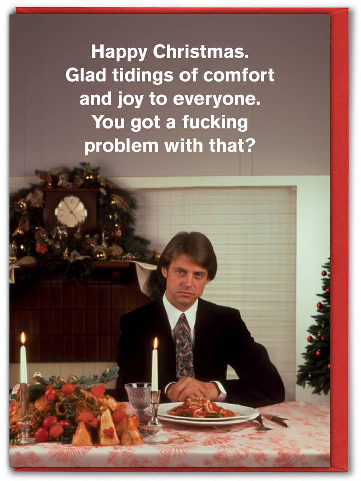 Funny Modern Toss - Got A Problem Christmas Card for wholesale by Brainbox Candy