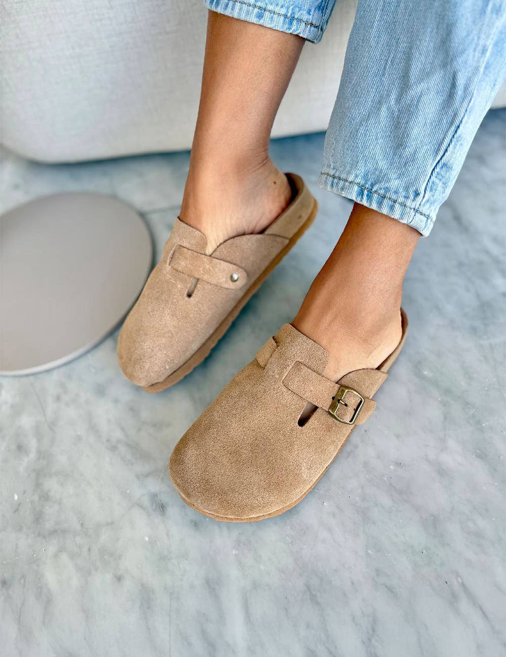 PMK SHOES - Wholesale Clogs - Women's - Teli - Latte - Suede Leather Clog Handmade in Argetina4