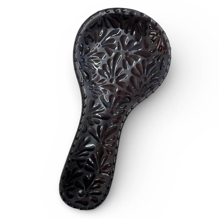 Elegante Suporte de Colher de Cerâmica Mexicana Preta por atacado de Fiesta McAllen LLC