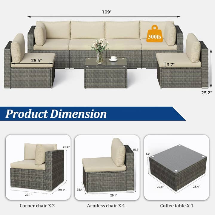 Heynemo - Wholesale Patio Set - All Weather Outdoor 7-Piece Patio Furniture Set4