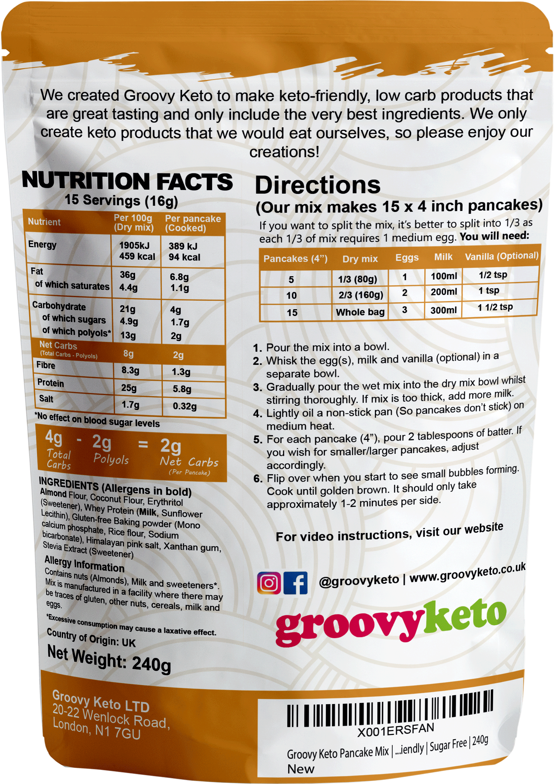 Groovy Keto - Wholesale Pancake Mix - Groovy Keto Pancake Mix1