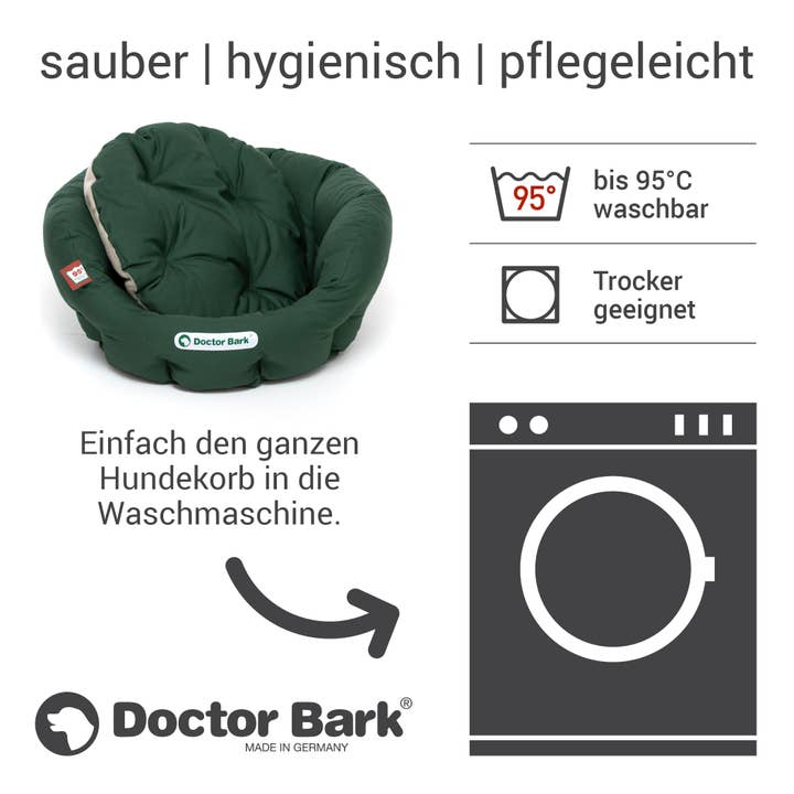 Doctor Bark - Vendita all'ingrosso Letto - Cani - Cuccia a cesta Doctor Bark beige - verde muschio5