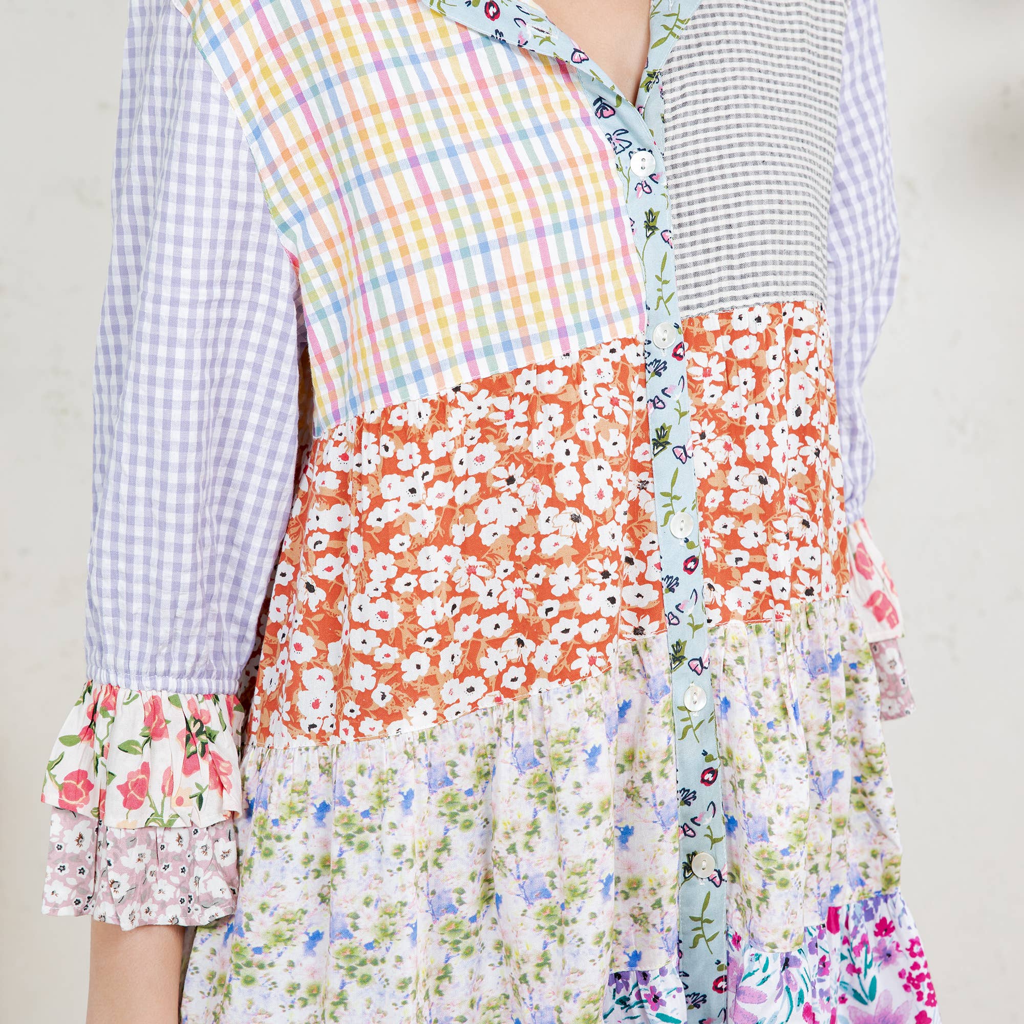 IVORY Women’s Mexican Embroidery Blouse Gathered Waist Shirt for wholesale on Faire5