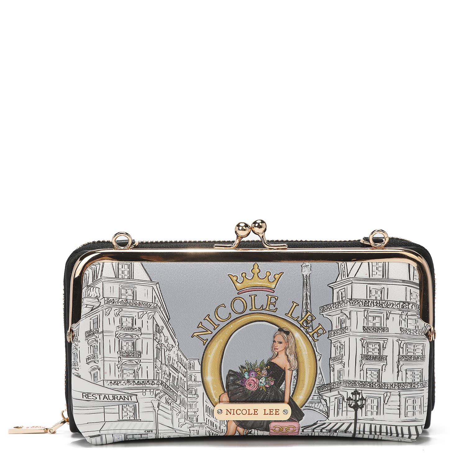 Nicole Lee USA - Wholesale Wallet - Women's - PRINTED KISS LOCK CROSSBODY WALLET7