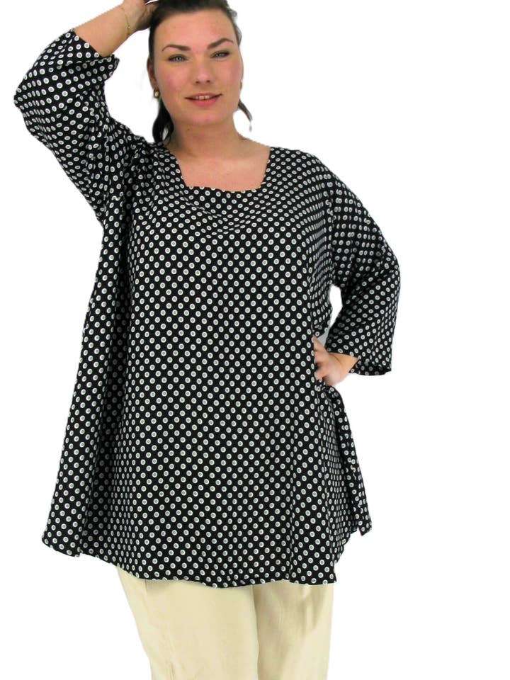 Tunika Claire XL 3 in rayon batik colorato per la vendita all'ingrosso da parte di Luna Serena Fashion